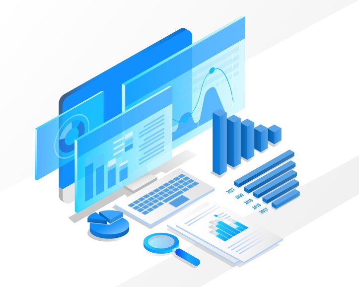 Auditing, analysis, accounting, icon. isometric 3d background